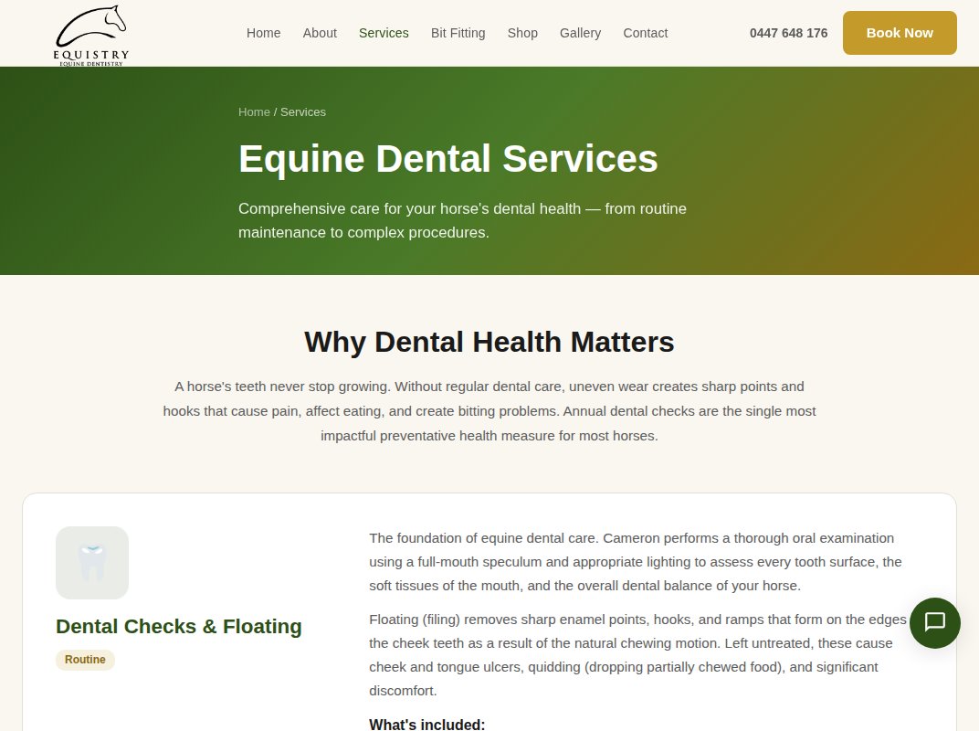 Equistry services page